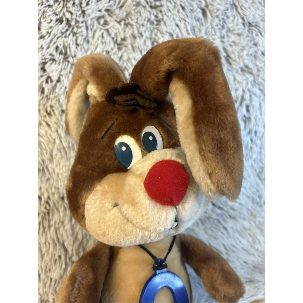 Vtg 1985 Russ Berrie Nestle Quik Bunny Sitting Plush‎ Blue 